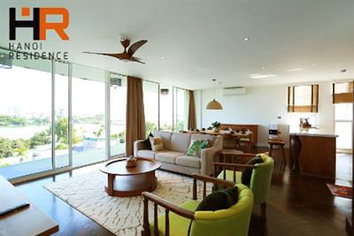 High quality & Lake view serviced apartment 04 beds for rent on Dang Thai Mai street