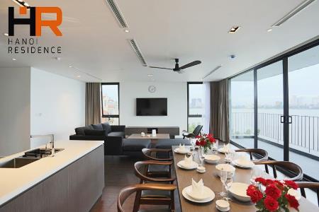 Luxurious & serviced apartment for rent in Tay Ho, 4 bedroom & balcony