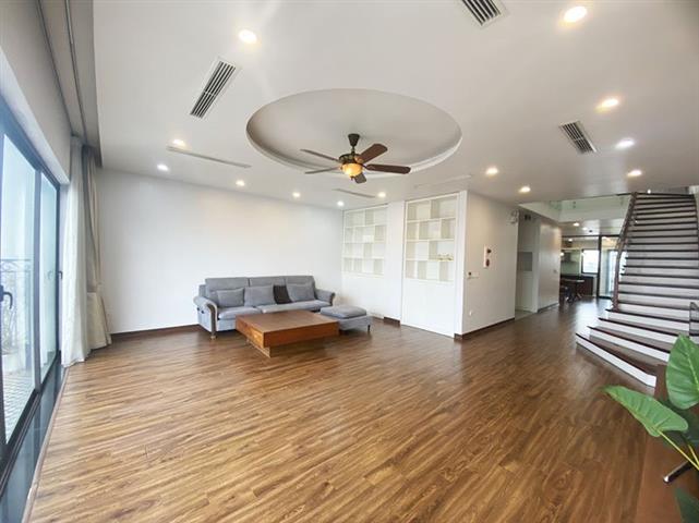 Spacious duplex 3 bedroom serviced apartment for rent in Tay Ho district with lake view