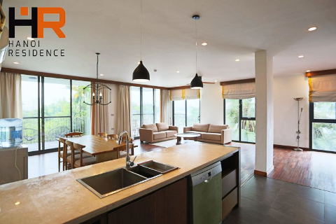 Modern 03 bedrooms serviced apartment for rent on Xom Chua, Tay Ho dist