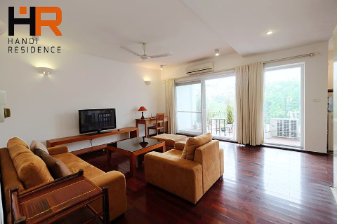 Two bedroom apartment with large balcony for rent in Truc Bach