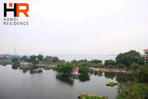 Lake view one bedroom apartment for rent in Truc Bach area