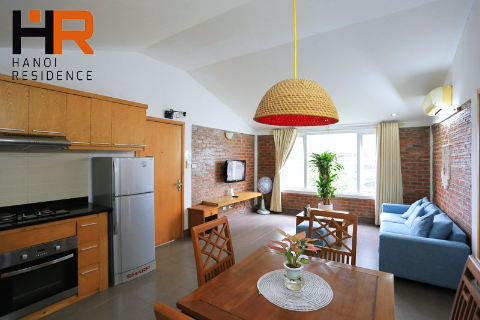 Top-floor one bedroom serviced capartment for rent on Tay Ho st