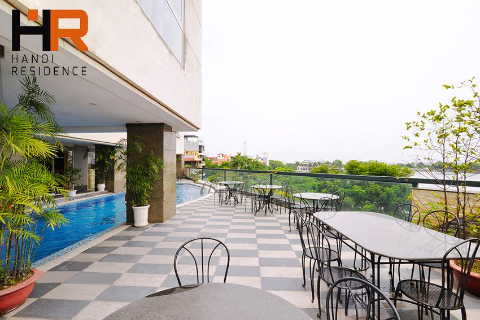 Lake view serviced apartment one bed for rent in Truc Bach with Gym & Pool