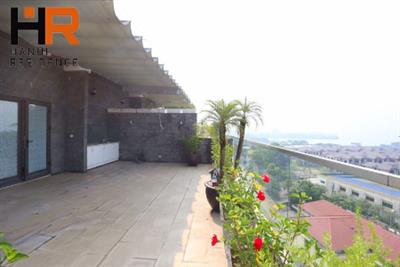 Big terrace Penthouse for rent overlooking the West Lake with service