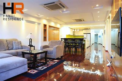 Lake view apartment with 3 bed & furnished for rent in Yen Phu village
