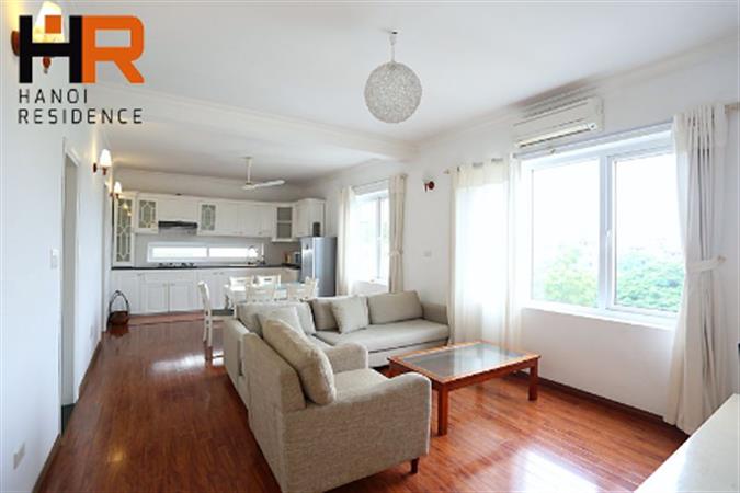 Bright apartment for rent in Tay Ho with 2 bedrooms, yard & terrace