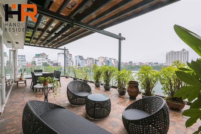 Beautiful Lake view & Big balcony apartment 03 beds for rent on Quang An st
