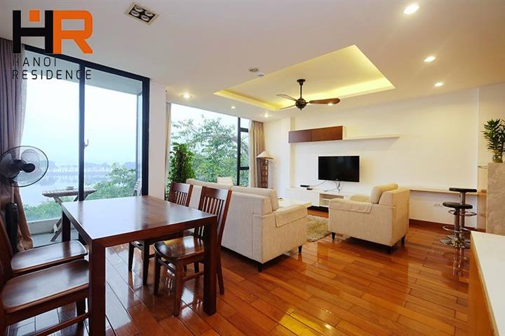 Lake view 02 beds serviced apartment with modern furnished in Truc Bach