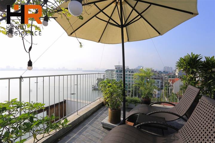 Lake view 02 beds apartment with nice roof terrace in Tay Ho dist