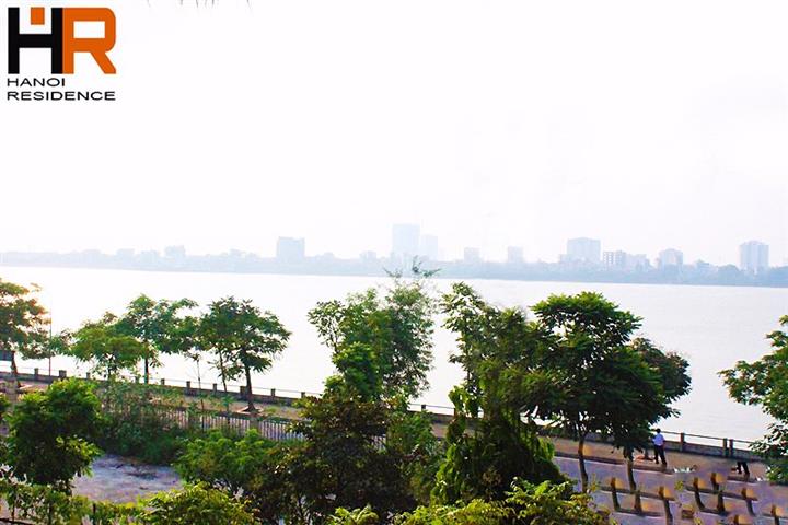 Bright house for rent Tay Ho with lake view, basic furniture 