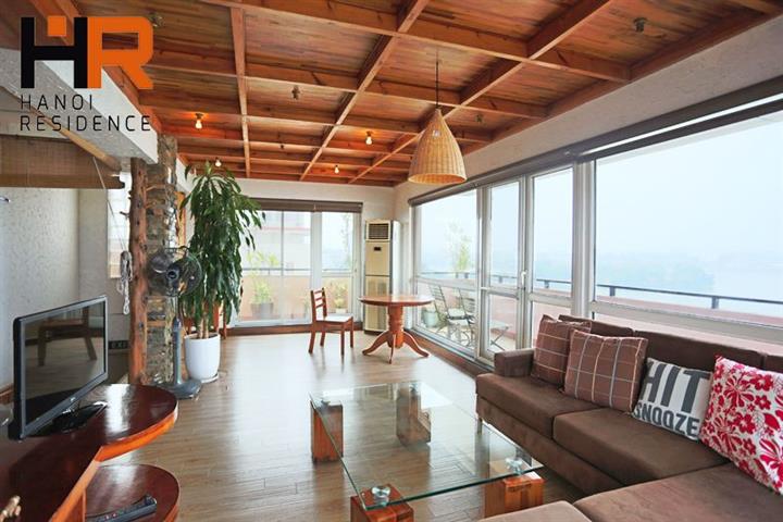 High floor & Lake view 01 beds apartment for rent on Yen Phu, Tay Ho dist