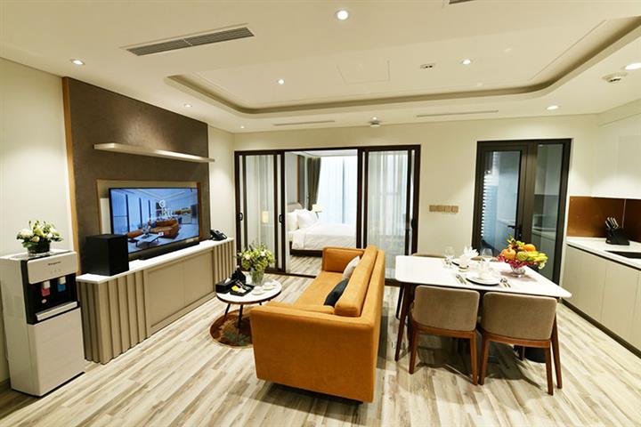 Serviced apartment for rent in Ba Dinh, one bedroom with gym & pool