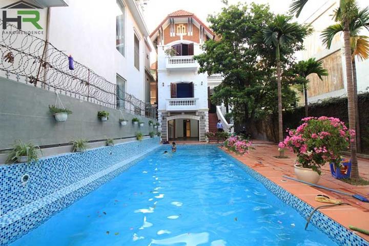 Charming partly furnished 4 bedroom villa for rent on To Ngoc Van street with swimming pool
